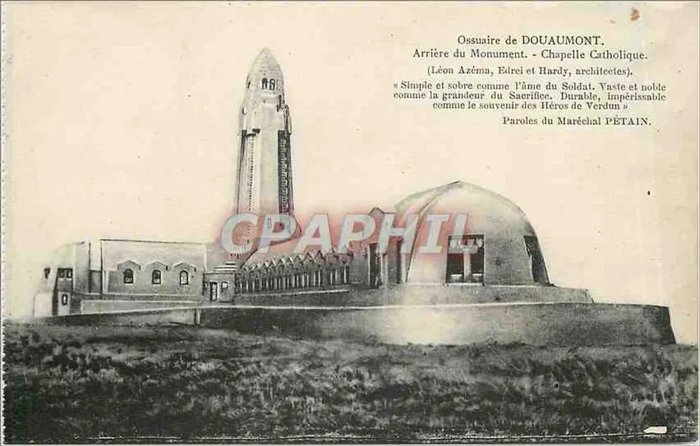 Ossuaire de Douaumont — Chapelle Catholique — Léon Azéma, Edrei et Hardy, architectes - Recto