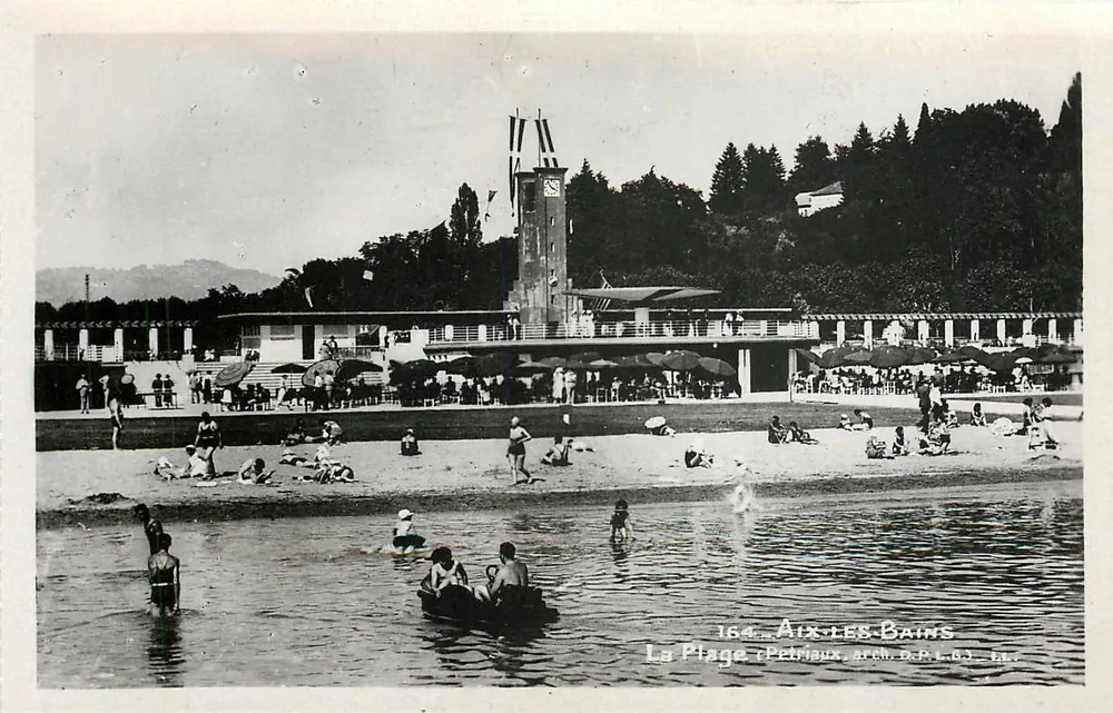 Aix-les-Bains — A Praia — editor Péhiaux, n° 164 - Frente