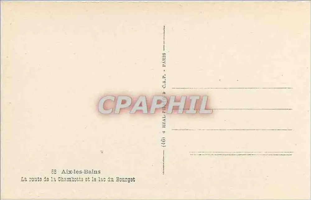 La route de la Chambotte et le lac du Bourget — Aix-les-Bains — C.A.P. - FAITS - Verso