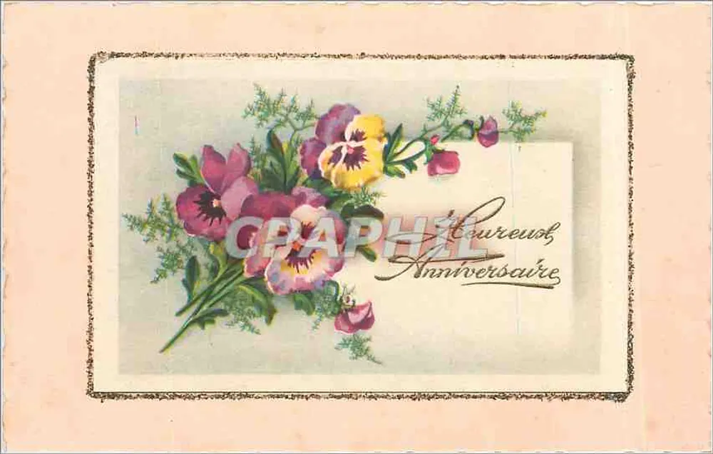 Flores de pensamento — Aniversário — Graphel - Frente
