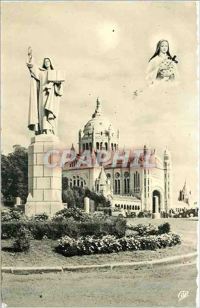 Cap 25 - Lisieux — Statue de Sainte-Thérèse et Basilique — C.I. des Arts Photomécaniques - Recto