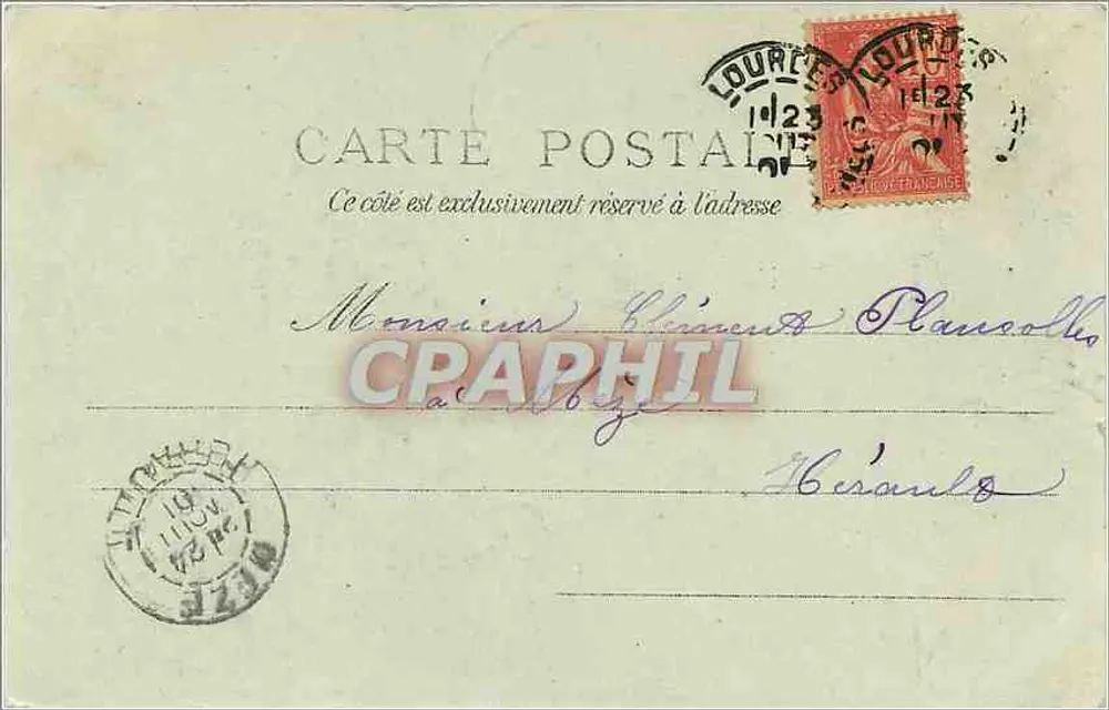 Lourdes - Allgemeine Ansicht des Puniculaires des Pic du Ger — A. T. Verlag, Lourdes - Rückseite