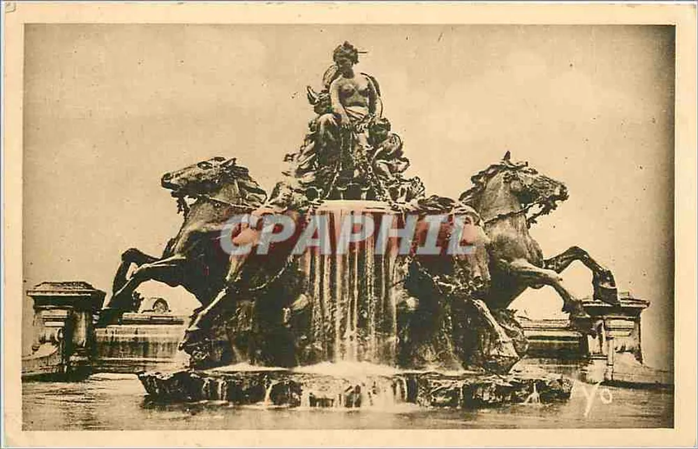 Bartholdi-Brunnen — Lyon — Place des Terreaux — Verlag J. Cellard, Nr. 76 - Vorderseite