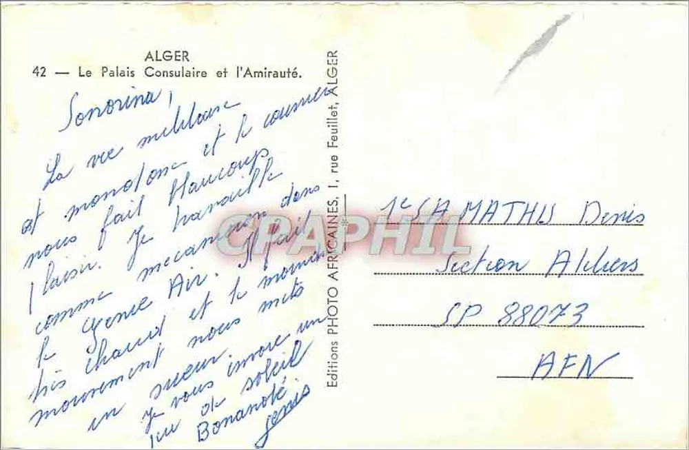 अल्जीरिस — पैलेस कॉन्सूलर और अमीराट — एफ्रीकी एडिशन - पीछे