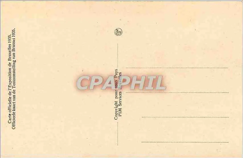 Mirador d'Eau — Espelho d'Água — Exposição de Bruxelas 1935 - Verso