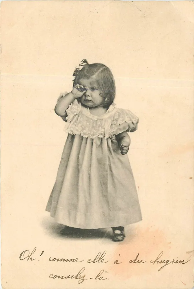 Menina triste — texto impresso e manuscrito — P. F., B. Série 2009 - Frente