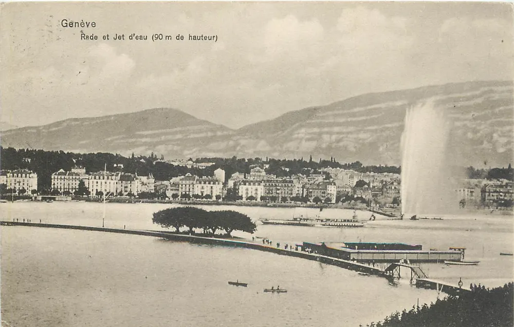 Gênova e Jato d'água (90 m de altura) — Edição Moos, Karlsruhe-Gênova, n° 2108 - Frente