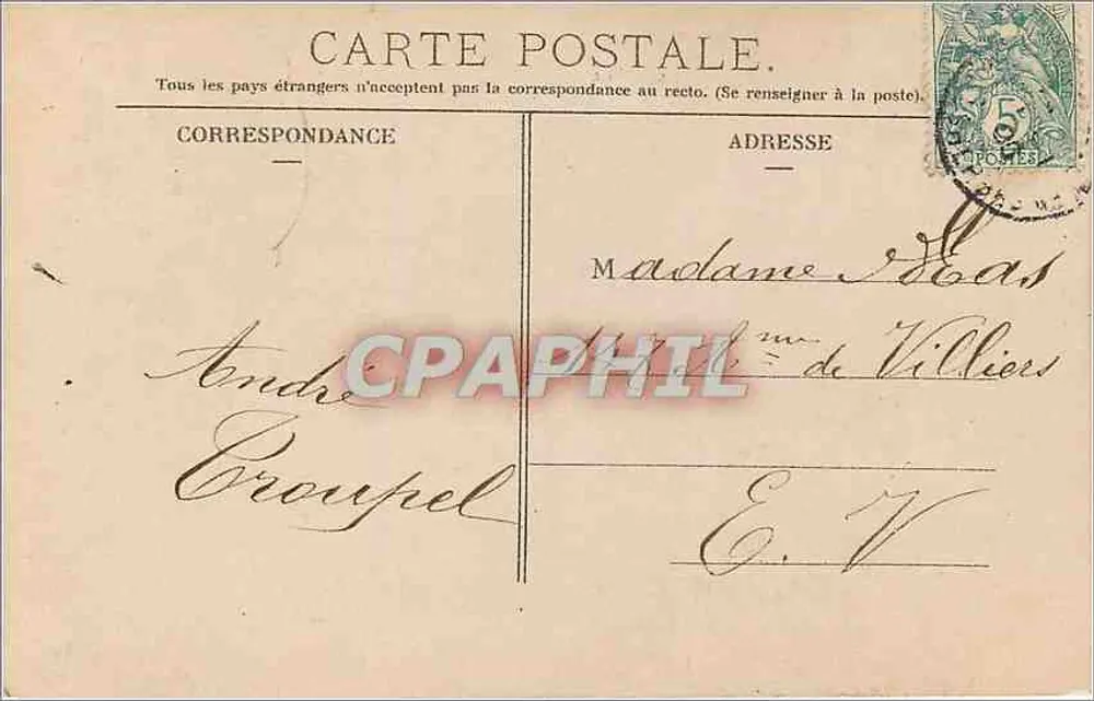 Femme et enfant — Bonne Année — J.K. - Verso