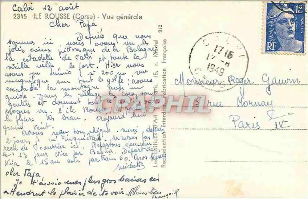 Cali (Ile Rousse) — Vista generale — Les Éditions Interlittéraires Françaises - Verso