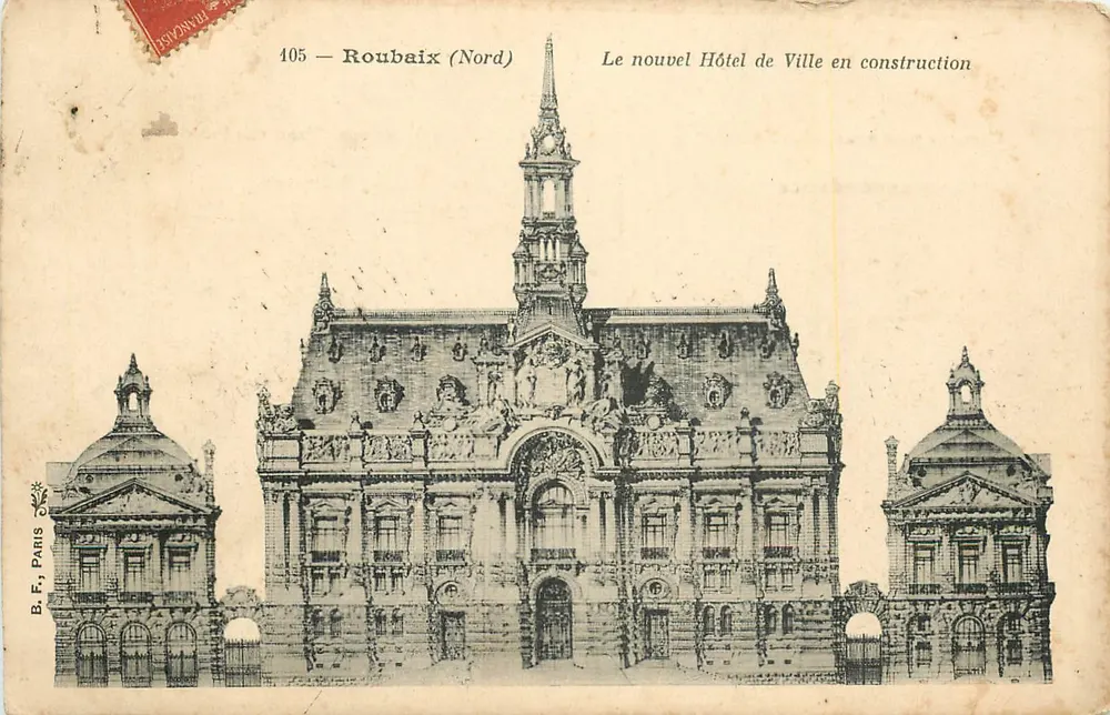 Roubaix (Nord) — Das neue Rathaus in Bau — B.F. Paris, n° 405 - Vorderseite