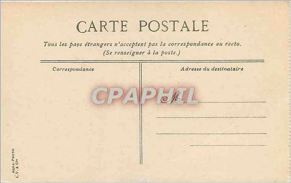 Chantilly. Estátua do duque de Aumale — editor AQUA PHOTO L.V. & Cie, n°2 - Verso