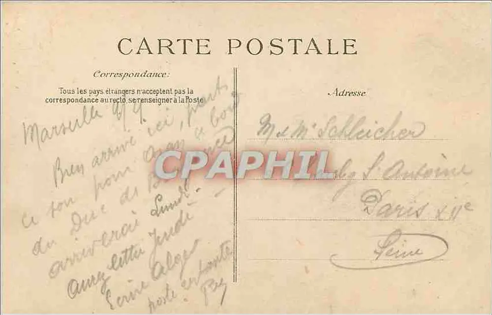 Marselha — O Forte Saint-Jean — Editor E.F.D. - Verso