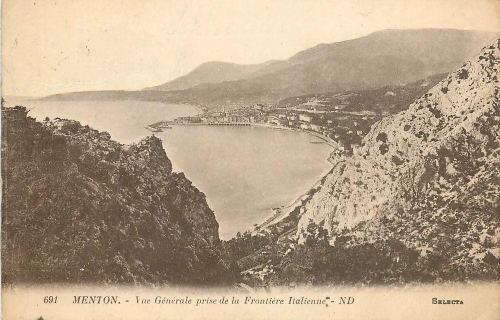 Menton - Vue Générale prise de la Frontière Italienne - ND - Selecta - Recto