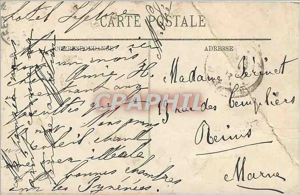 Biarritz — Le Rocher de la Vierge par gros temps — LL. — n° 296 - Verso