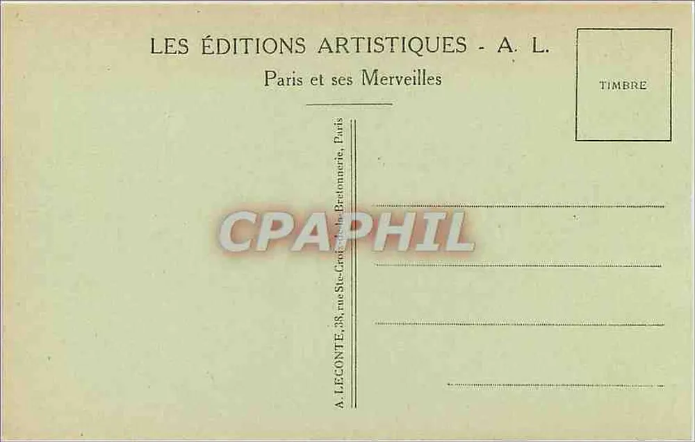 Paris — L'Arc de Triomphe et la Tombe du Soldat Inconnu — A. L. - Verso