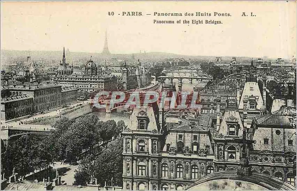 Paris — Panorama dos Oito Pontes — A. L. - Frente