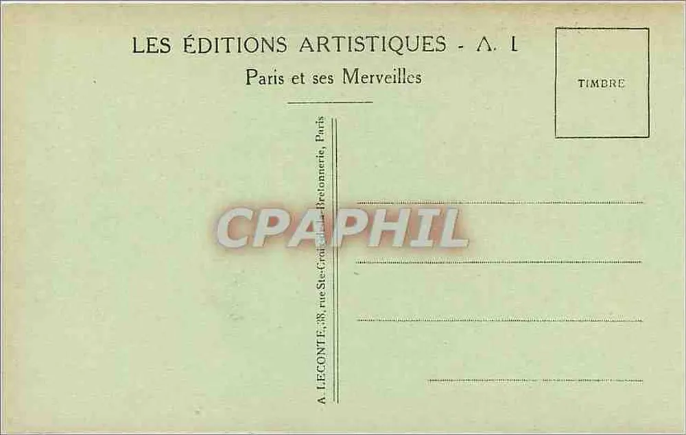 Palais de FONTAINEBLEAU — Façade et Entrée principale — A. L. - Verso