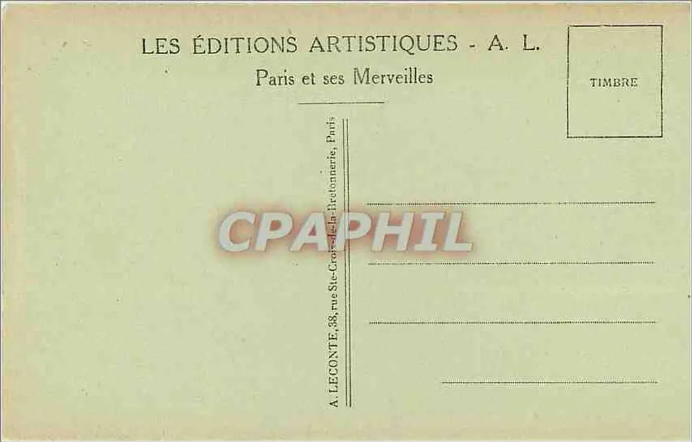 O Domo dos Invalidos — Paris — A. L. n°65 - Verso
