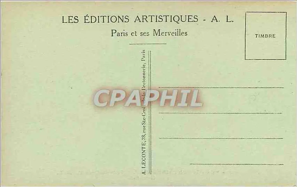 Palais de FONTAINEBLEAU — Salle du Conseil — A. L. - Verso
