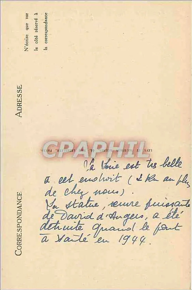 Os Pontes de Cé. Estátua de Dumnacus - LL — Em torno de Angers, n°89 - Verso