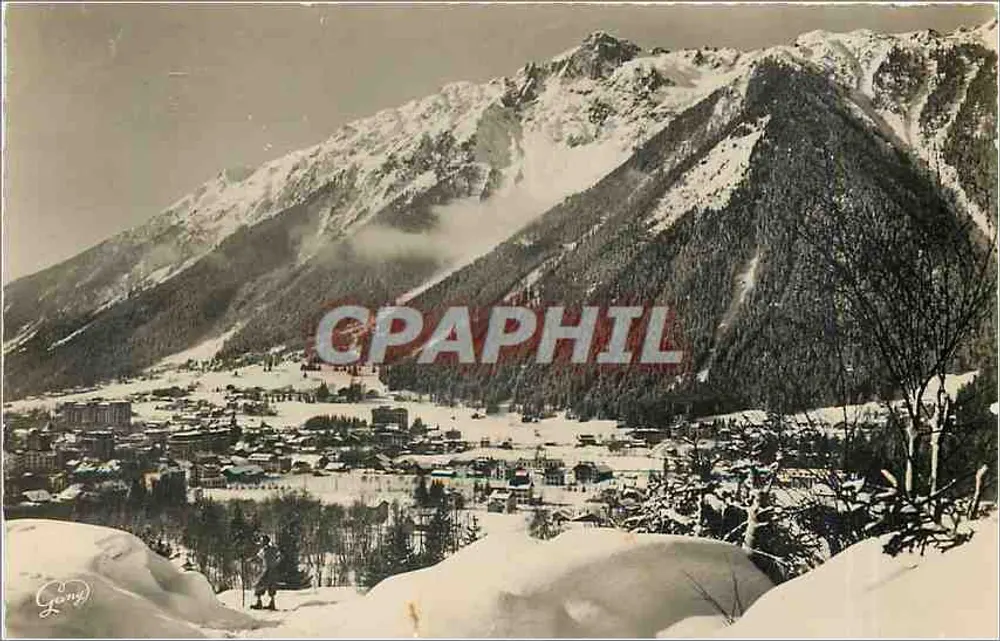Chamonix Mont-Blanc — Vue générale et le Brévent (2525 m.) — Véritable Photo, n°3501 - Recto