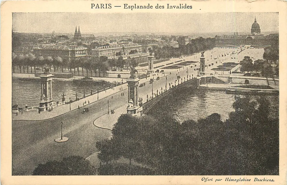 PARIS — Esplanada dos Invalidos — Oferecido por Hémoglobine Deschiens - Frente