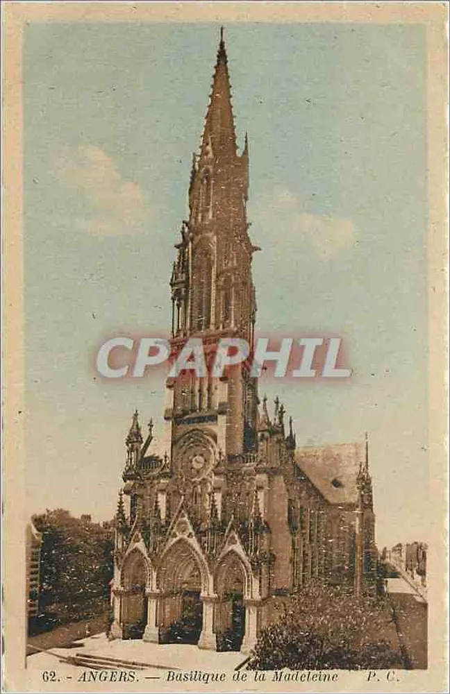 Angers — Basílica de Nossa Senhora da Madeleine — P.C. n°62 - Frente