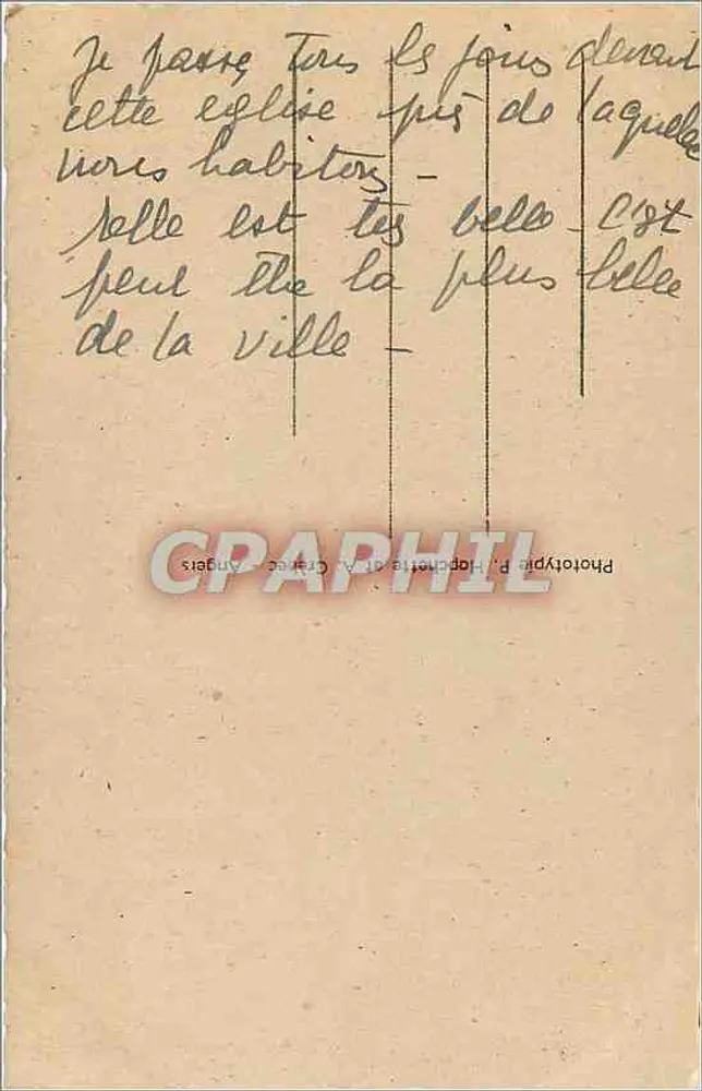 Angers — Basílica de Nossa Senhora da Madeleine — P.C. n°62 - Verso