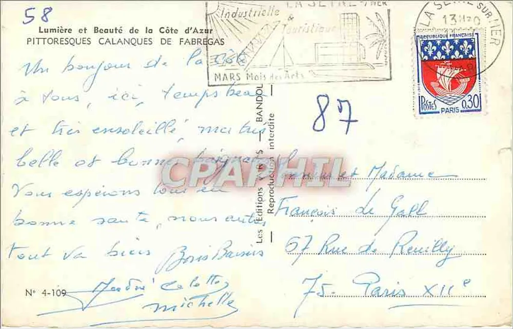Calanques de Fabrègues — Ansicht der Bucht — Les Éditions BANDOL - Rückseite
