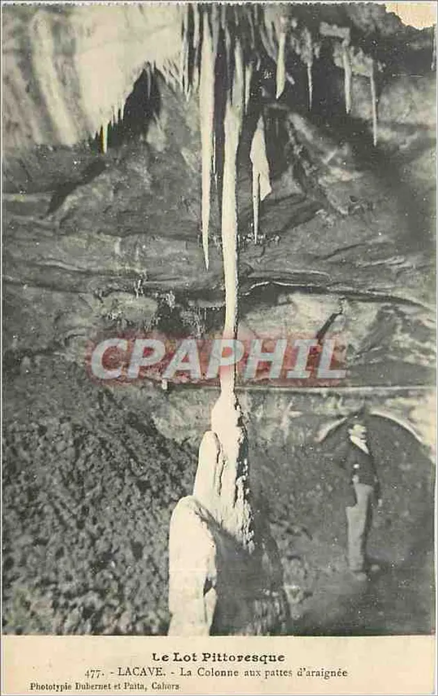 Die Spinnentier-Säule — Lacave, Cahors — Phototypie Dubernet et Patta - Vorderseite