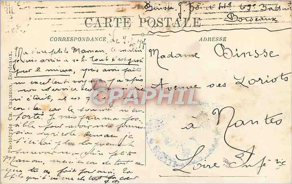 Bordeaux — El Puente y la Flecha de San Miguel — C.B. - Reverso