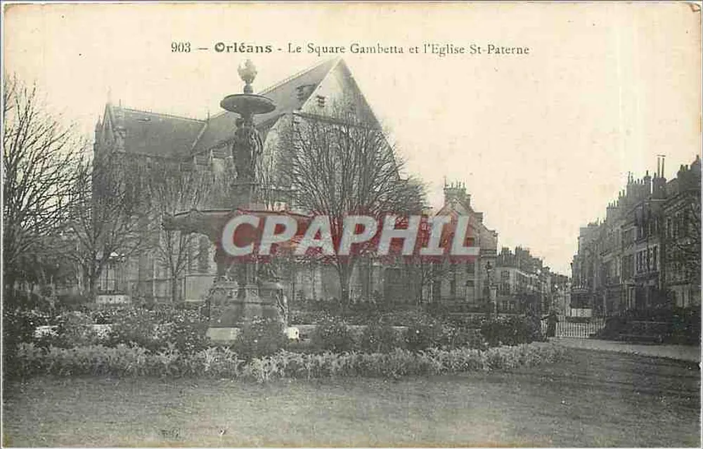Orléans - Le Square Gambetta et l'Église St-Paterne — éditeur non identifié, n° de série 903 - Recto
