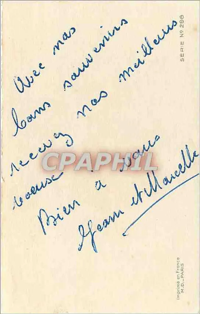Paysage hivernal — chalet enneigé — imprimé en France, série N° 296 - Verso