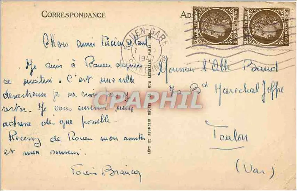 Rouen - Avant-Portail de la Cour des Libraires - ND. - Verso