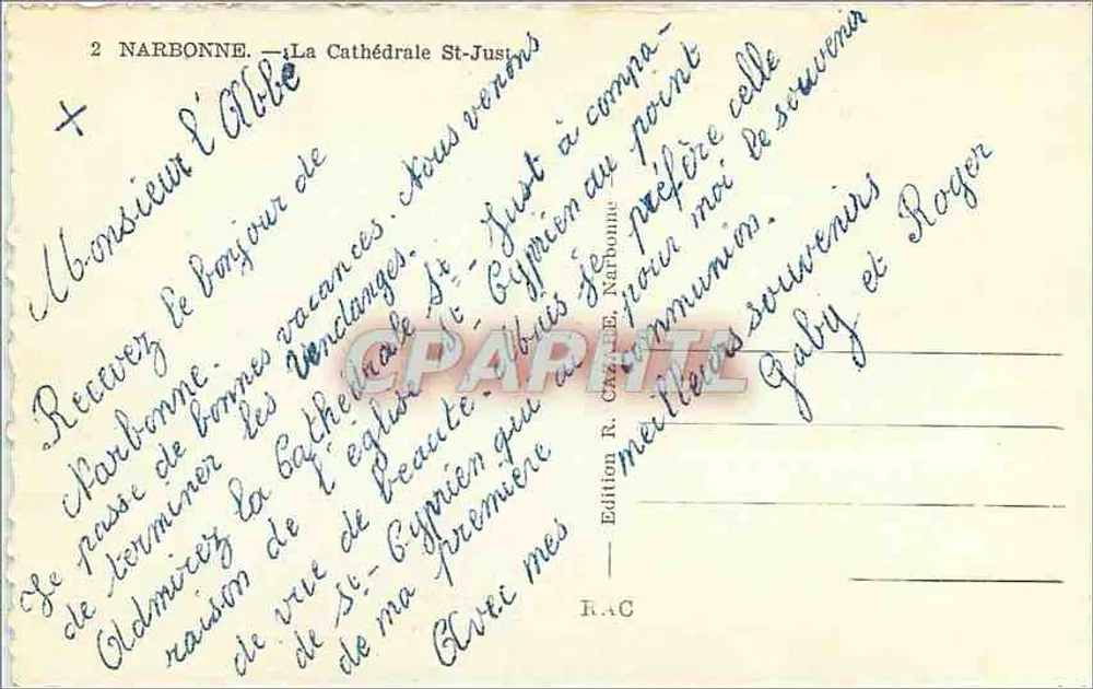 नार्बोन्ने — सेंट-जॉन कैथेड्रल — एडिशन आर. कैवेल, नार्बोन्ने - पीछे