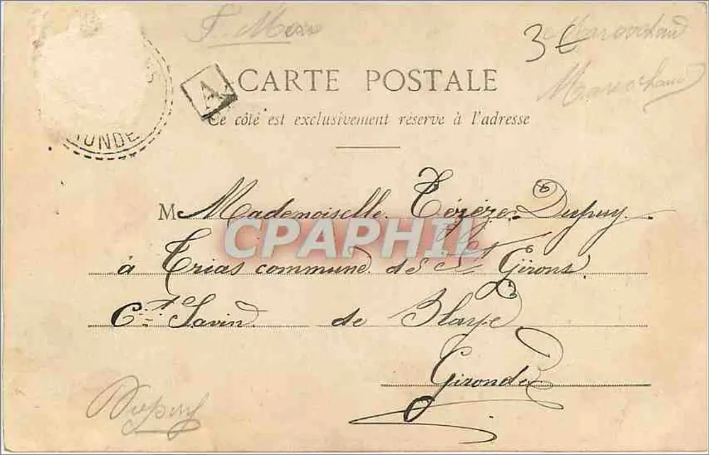 Femme en costume oriental — scène de studio — éditeur Rêtes et Poste-Bonheur - Verso