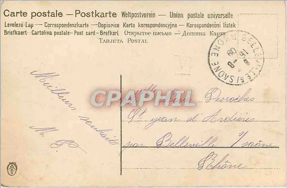 Bouquet of violets — Happy birthday — publisher not visible - Back