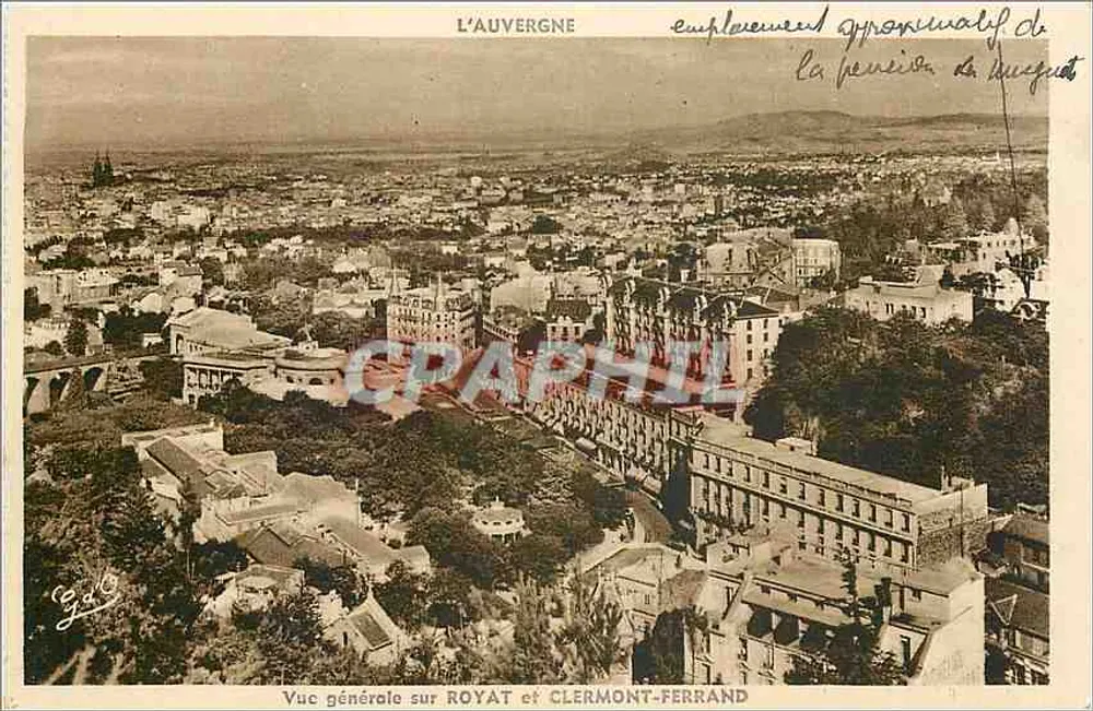 Allgemeiner Blick auf Royat und Clermont-Ferrand — Auvergne — Verlag L'Auvergne - Vorderseite