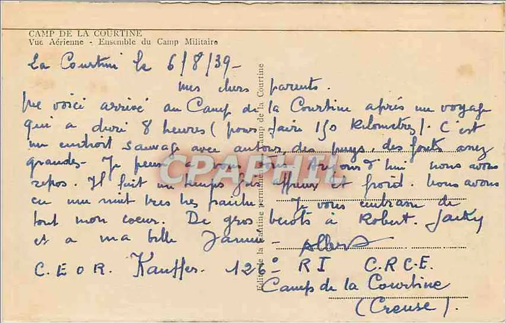 Camp de la Courtine — Luftbild — Militärlager-Ensemble - Rückseite