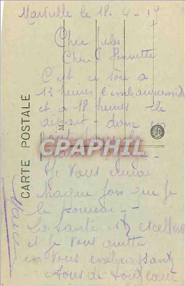 Marseille — Nossa Senhora da Guarda — J. F. - Verso