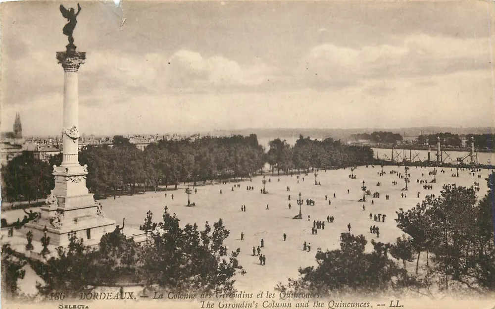 Bordeaux — Die Säule der Girondins und die Quinconces — LL. SELECTA - Vorderseite
