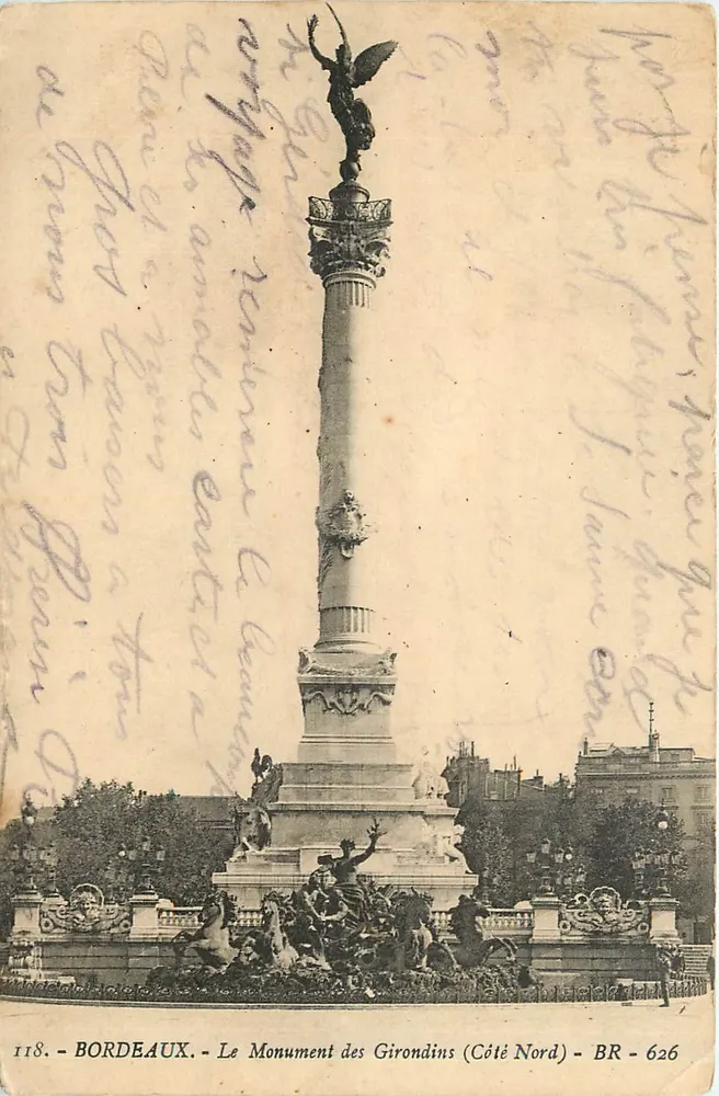 Bordeaux — Le Monument des Girondins (Côté Nord) — BR - 626 - Recto