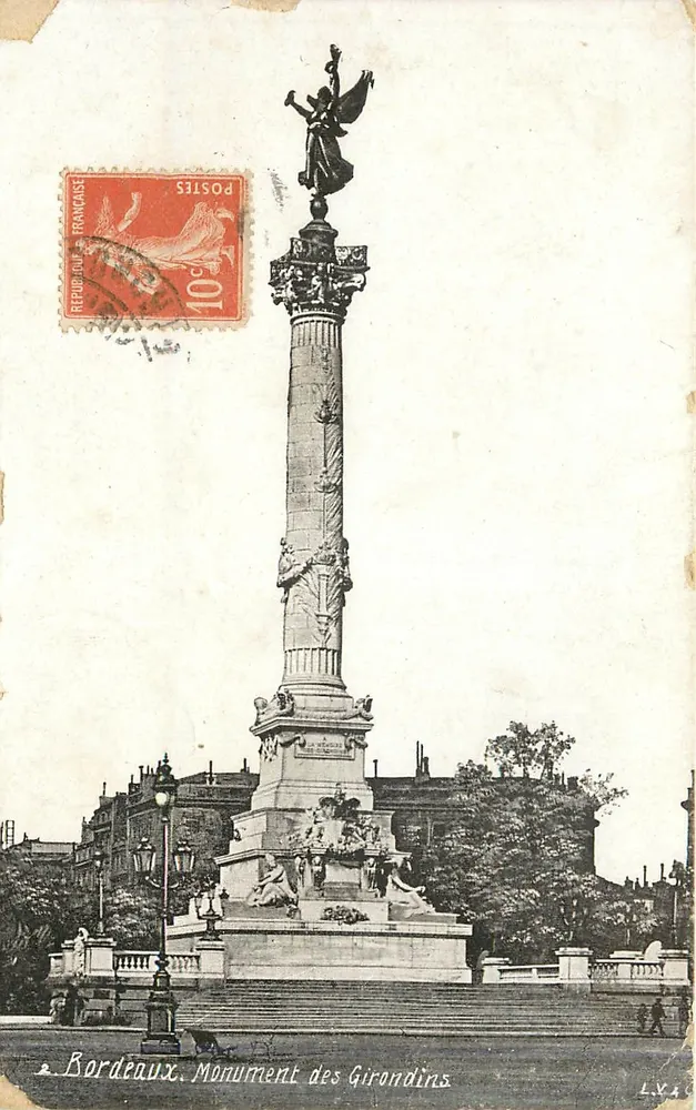 Bordeaux. Monumento dos Girondinos — editor L.V.A.C. - Frente