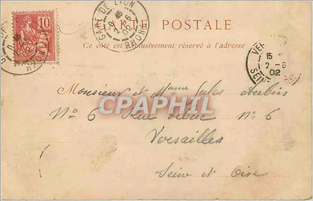 LYON — Ansicht der Saône vom Pont Tilsitt — Papeterie Durand, n°37 - Rückseite