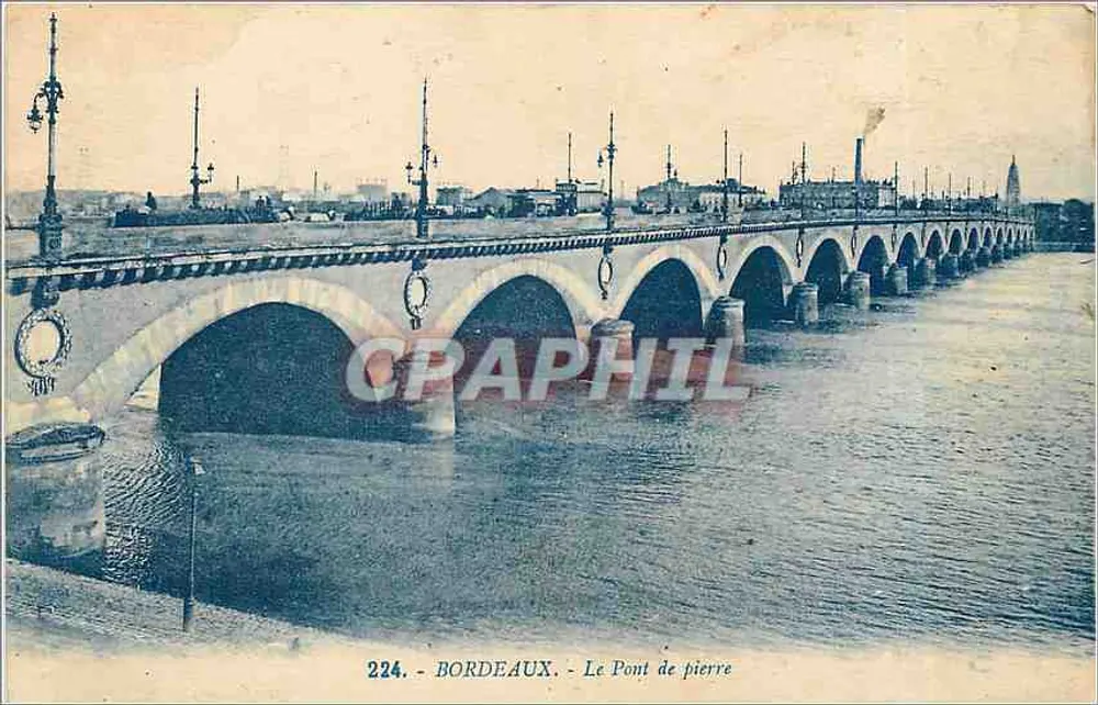 Bordeaux - O Ponte de pedra — editor BORDEAUX, n° 224 - Frente
