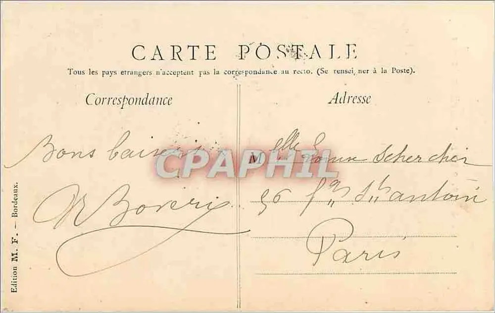 Bordeaux — A Porta do Palácio — Edição M. F. n°8 - Verso
