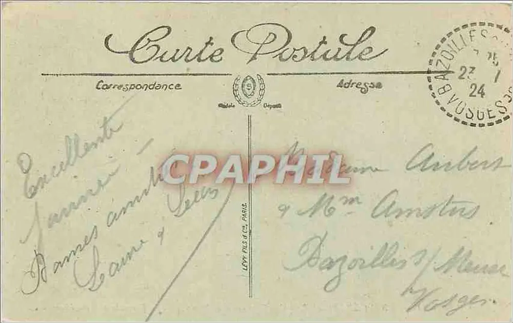Gérardmer — Les Casernes et le Phény — LL. - Verso