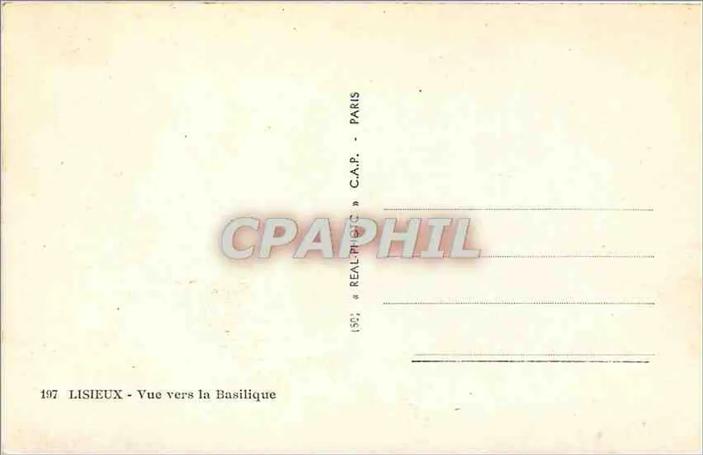 Lisieux — Vista para a Basílica — C.A.P. n°197 - Verso