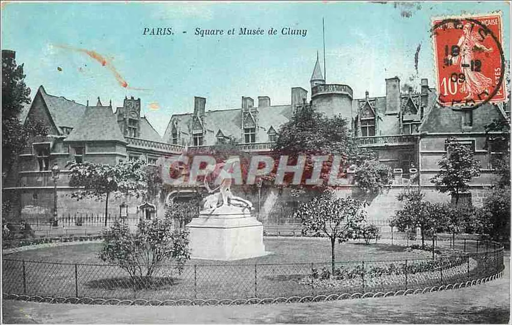Paris - Praça e Museu de Cluny — editor não visível, número de série ilegível - Frente