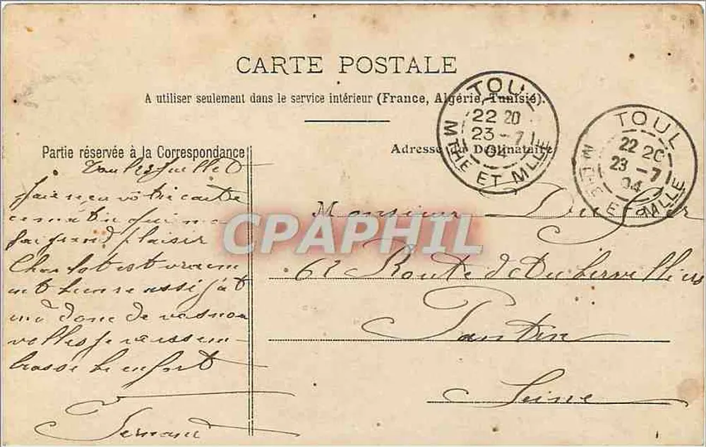 Toul — Porte Moselle — La Lorraine illustrée, editada por Librairie Oury, Toul - Verso